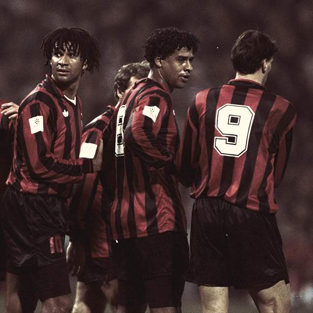 Ruud Gullit, Frank Rijkaard and Marco van Basten at AC Milan